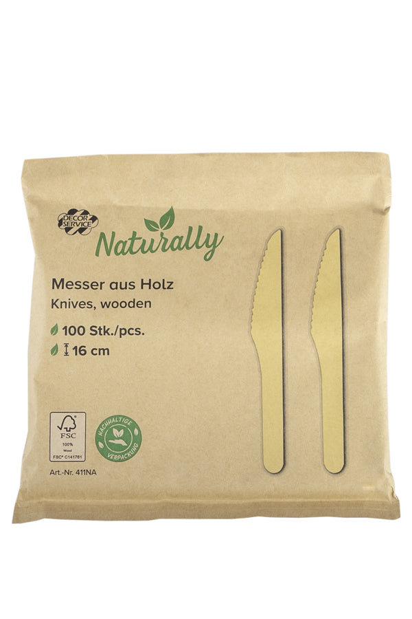 Messer aus Holz, 16cm, 100 Stk.