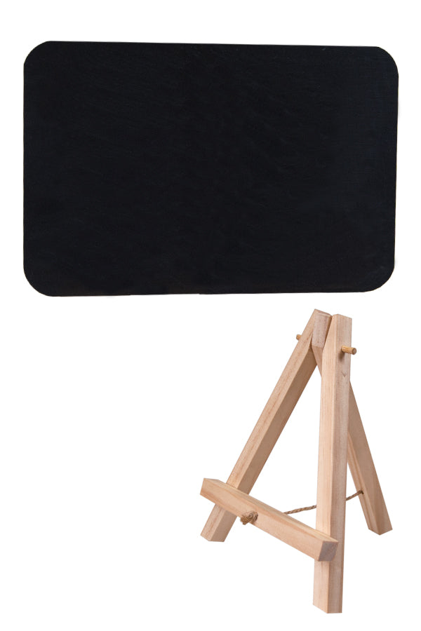 Mini-Staffelei mit Kreidetafel, natur, 17x14x2.5cm, 2 Stk.