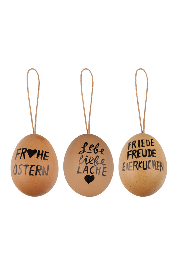 Ostereier "Statement", Naturecht, braun, 6 cm, 6 Stk_1