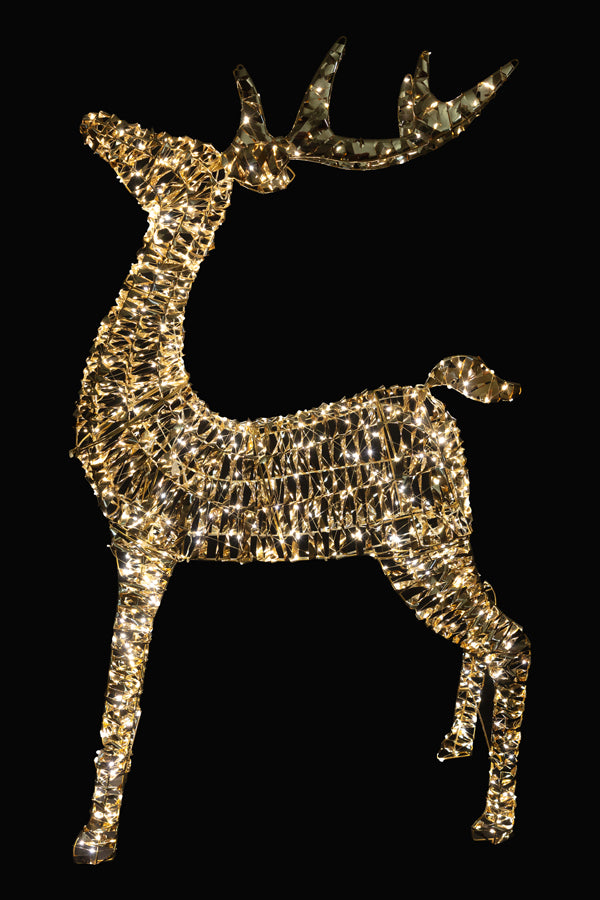 Rentier, aus Metall/PET gold, mit LED, warmweiß, 120cm, 1 Stk_1