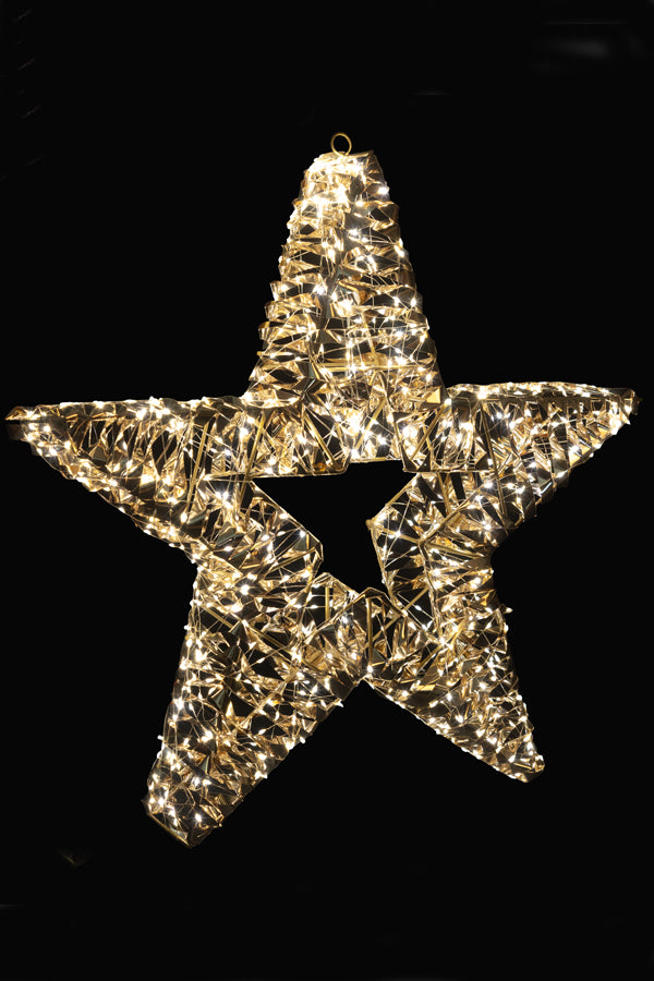 Stern, aus Metall/PET gold, mit LED, warmweiß, Ø60cm, 1 Stk_1