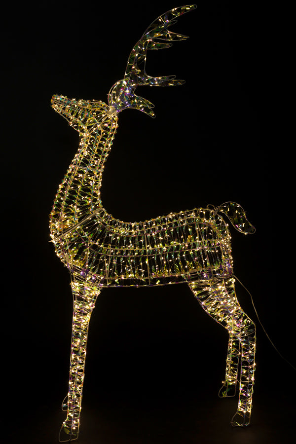 Rentier, aus Metall/PET, mit LED, warmweiß, 120cm, 1 Stk.