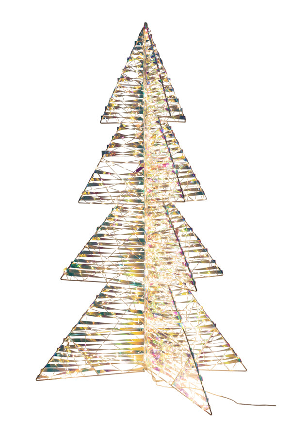 Weihnachtsbaum „3D“, aus Metall/PET, mit LED, warmweiß, 120cm, 1 Stk.