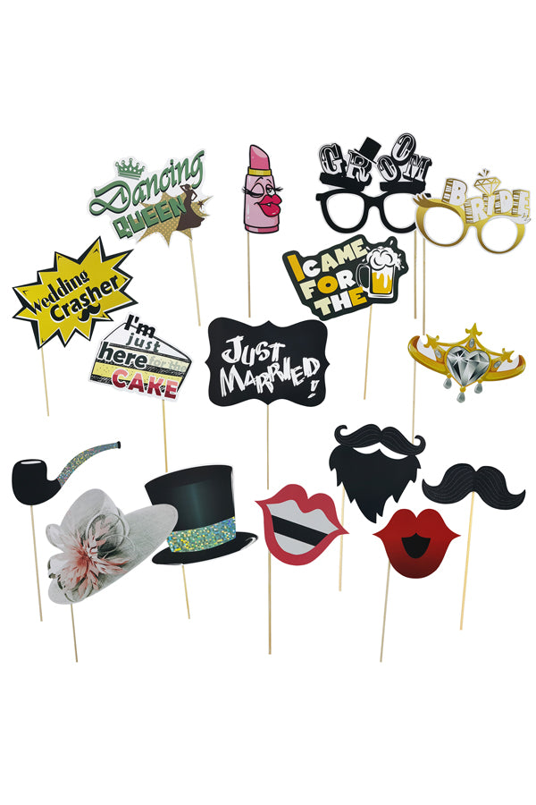 Party Props Set "Hochzeit", aus Papier, 16 Stk