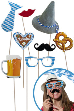 Party Props Set "Oktoberfest", aus Papier, 8 Stk