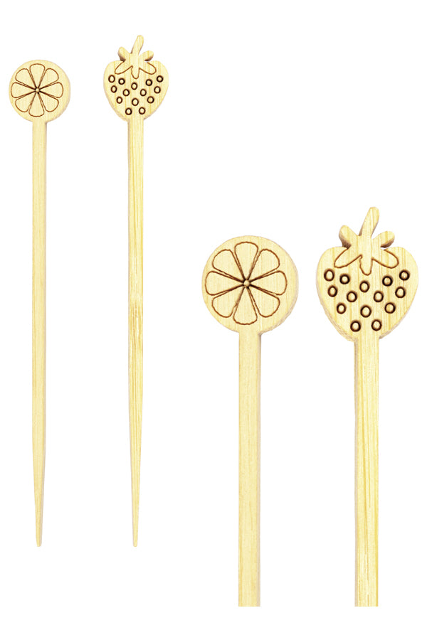 Picker "Früchte", aus Bambus, 9cm, 200 Stk