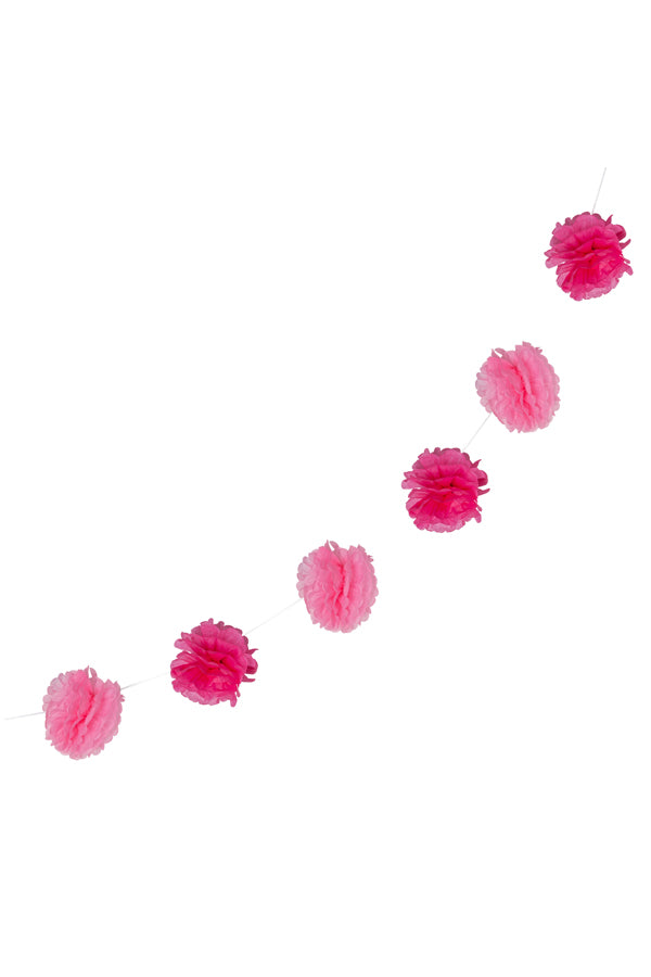 Pompon-Girlande, aus Papier, rosa, 2.5m, 1 Stk.