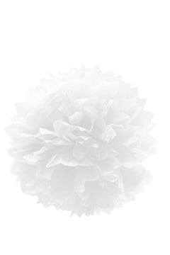 Pompon aus Papier, schwer entflammbar, weiß, Ø40cm, 1 Stk.