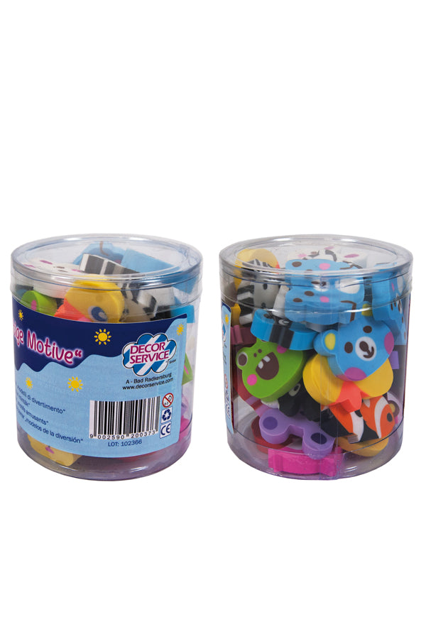 Radiergummi "lustige Motive", ca 3cm, 36 Stk_1