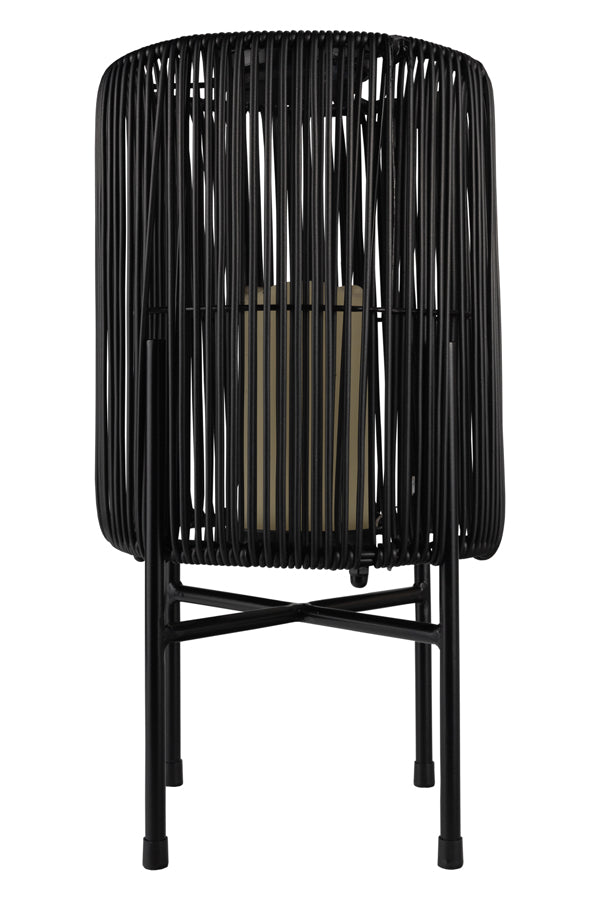 Solar Laterne, Metall/Rattan, LED, schwarz, 43cm, 1 Stk.