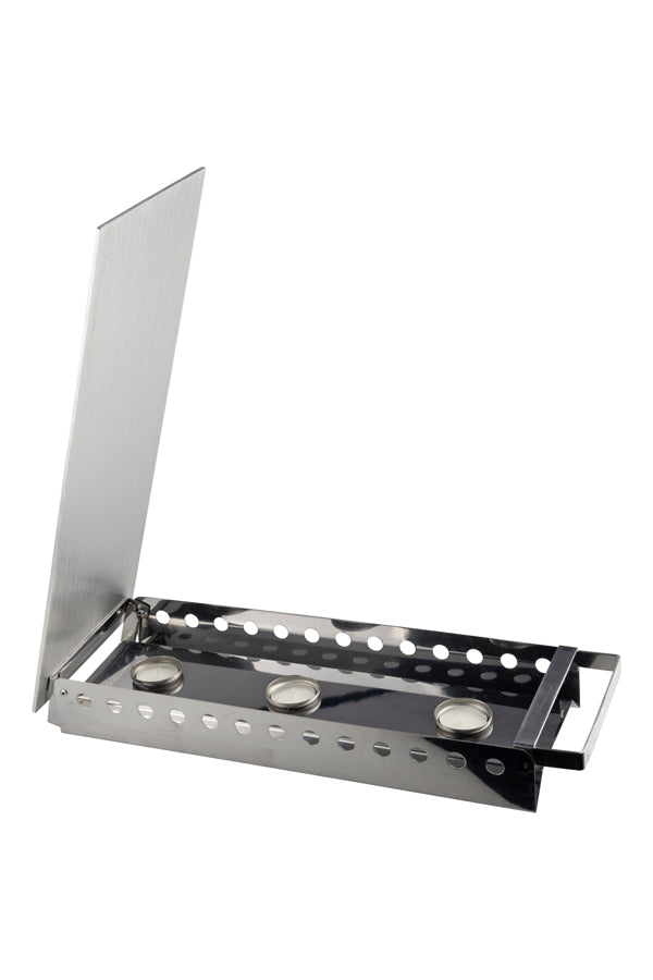 Rechaud aus Edelstahl, 3 Teelichter, silber, 49x18x6.5cm, 1 Stk.