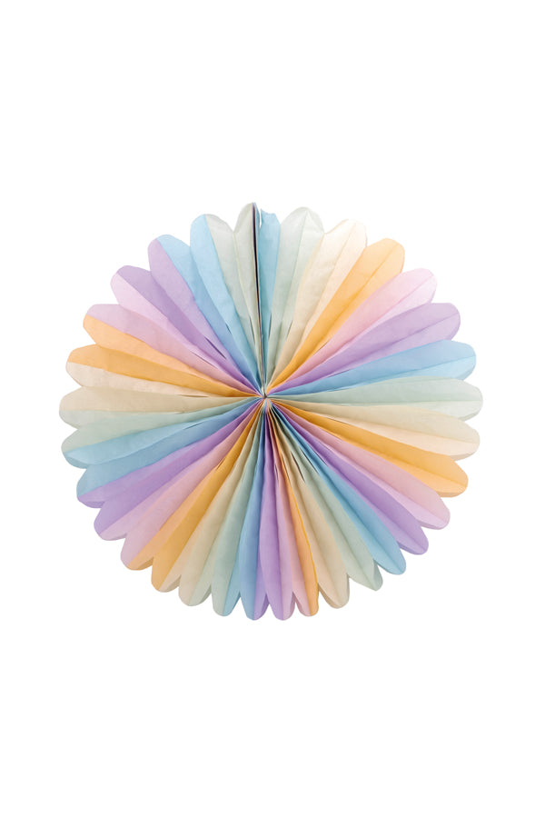 Rosette "Pastellfarben" aus Papier, schwer entflammbar, Ø48cm, 1 Stk