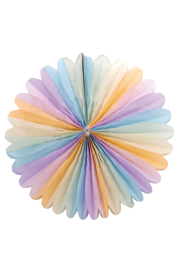 Rosette "Pastellfarben" aus Papier, schwer entflammbar, Ø70cm, 1 Stk