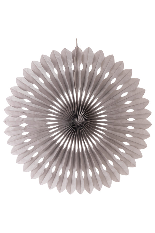 Rosette, aus Papier, schwer entflammbar, silber, Ø40cm, 1Stk 
