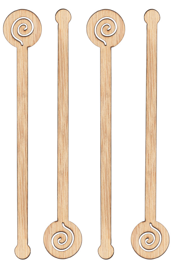 Rührstab "Spirale", aus Bambus, 15cm, 100 Stk