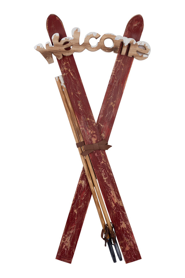 Ski „Welcome“, zum Hängen, Holz, 100cm, 1 Paar