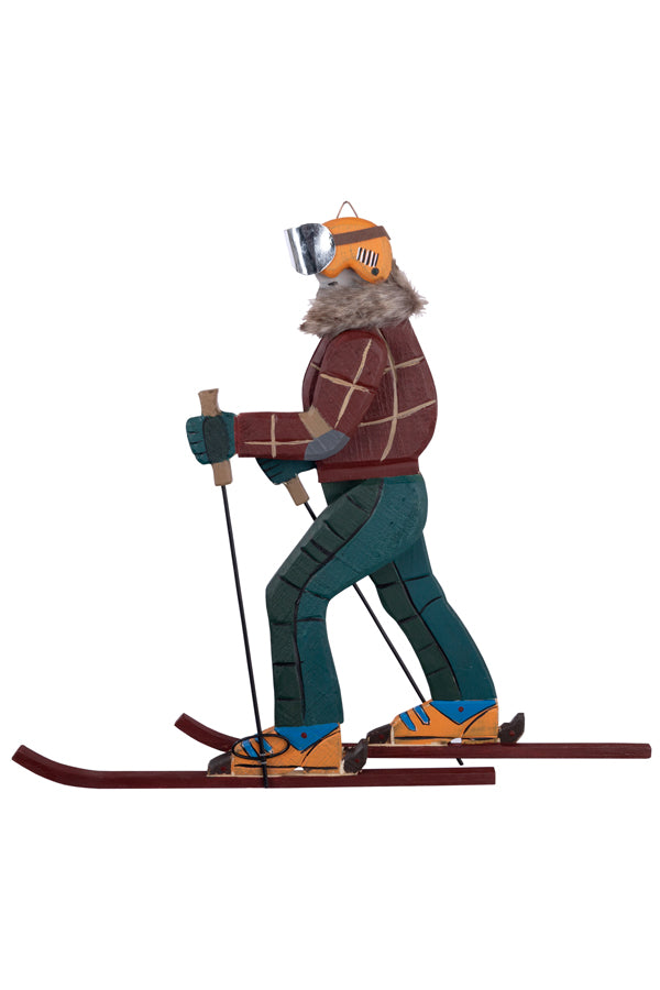 Skifahrer „Vintage“, zum Hängen, Holz, 50cm, 1 Stk