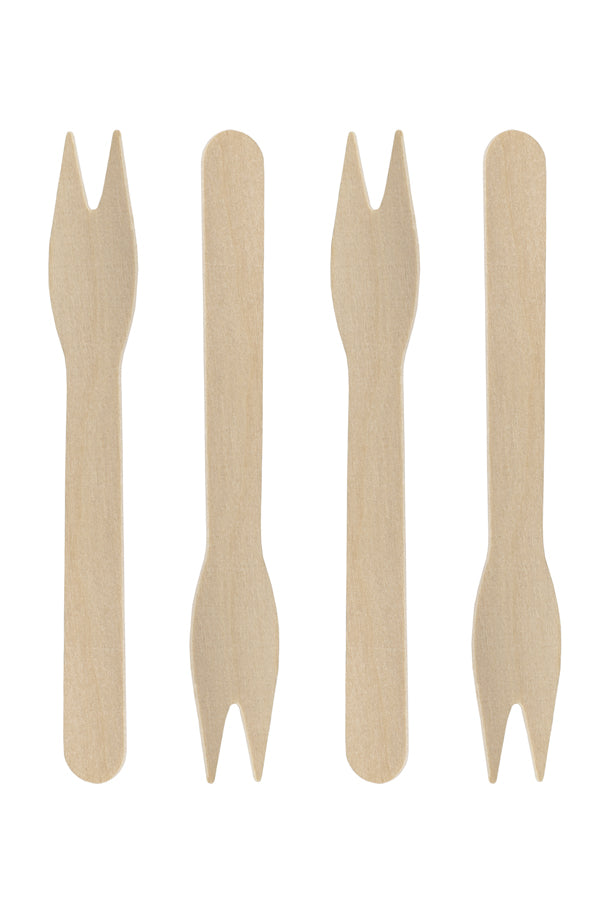 Snackgabeln, aus Holz, 12cm, 500 Stk.