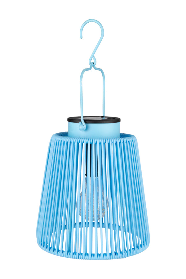 Solar Laterne, Metall, LED, pastellblau, 22cm, 1 Stk.