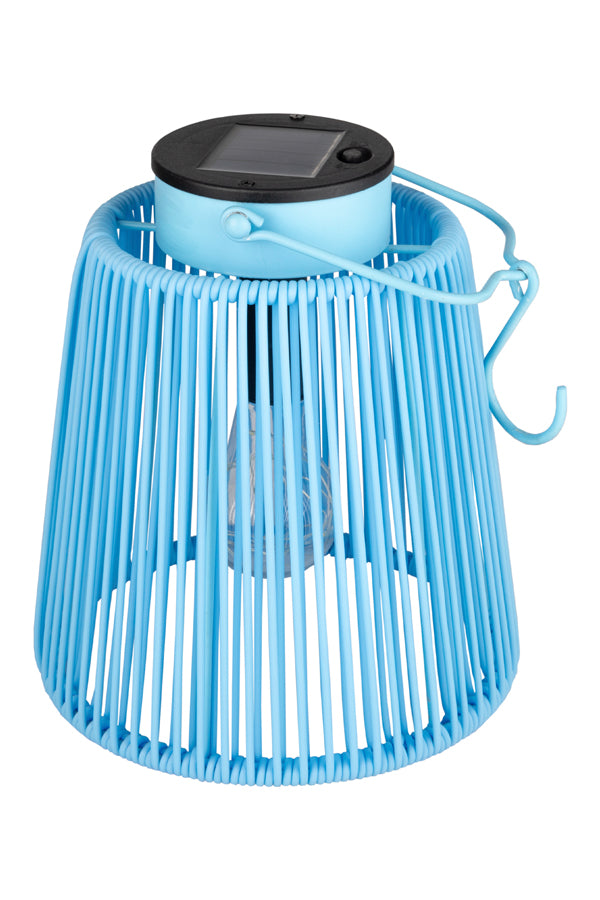 Solar Laterne, Metall, LED, pastellblau, 22cm, 1 Stk. – Decor Service GmbH