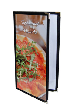 Speisekarte "American", A4 schmal, schwarz, 4 Seiten, 1 Stk