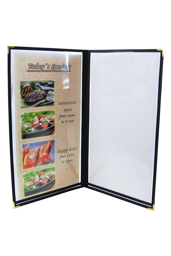 Speisekarte "American", A4 schmal, schwarz, 4 Seiten, 1 Stk_1