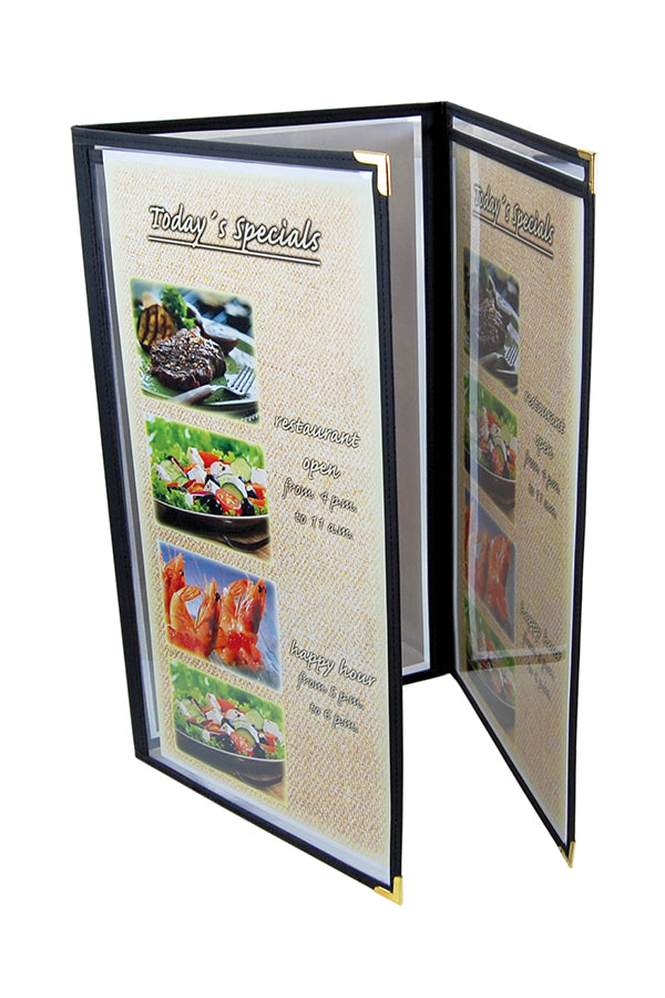 Speisekarte "American", A4 schmal, schwarz, 6 Seiten, 1 Stk_1
