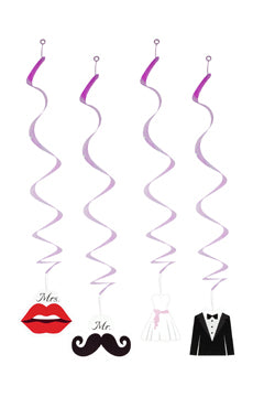 Spiralgirlanden "Hochzeit", ca 76cm, 4 Stk