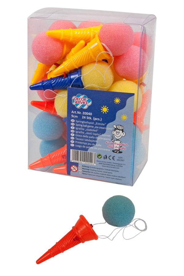 Springballspiel "Eistüte" ca 9cm, 24 Stk