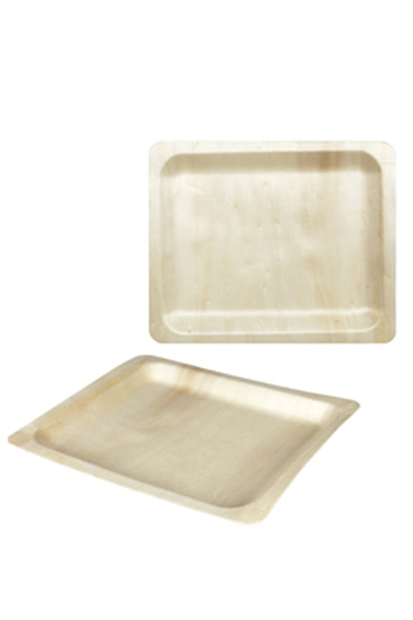 Teller aus Holz, rechteckig, 26x22cm, 25 Stk.