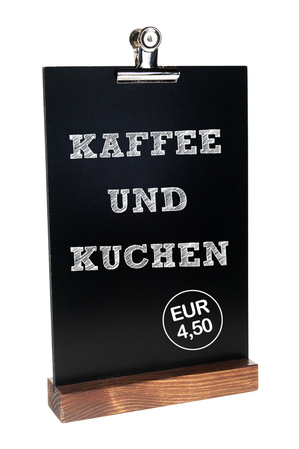 Tisch-Kreidetafel mit Clip, dunkelbraun, A4, 1 Stk.
