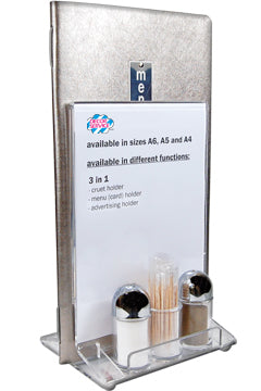 Tischaufsteller "3in1" aus Acrylglas, A5, 1 Stk