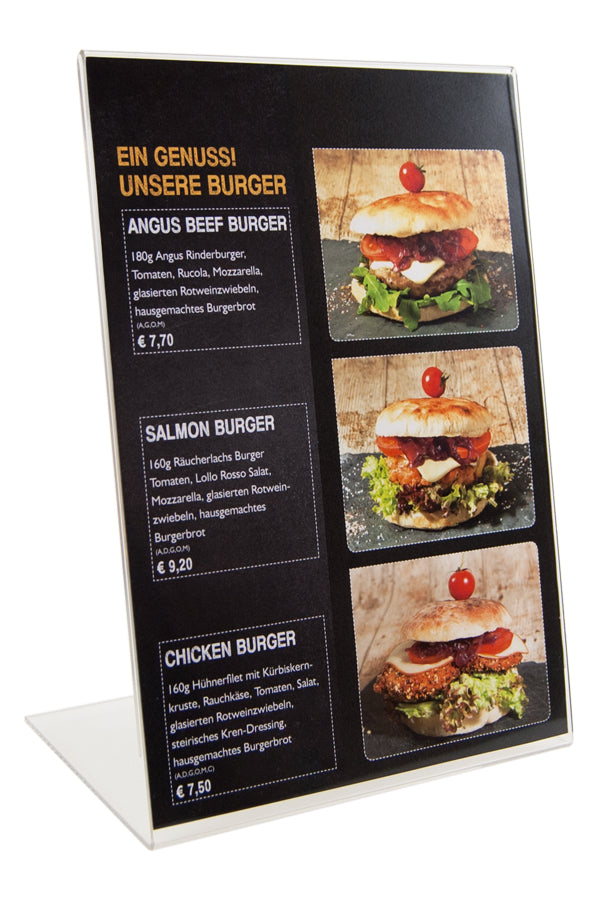 Tischaufsteller "L-Ständer" aus Acrylglas, A4, 1 Stk_1