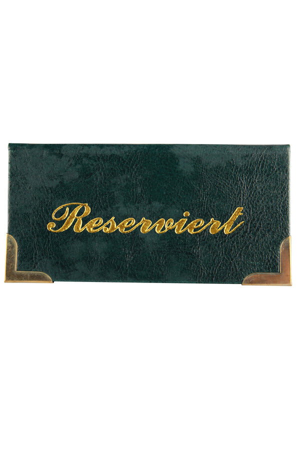 Tischaufsteller "Reserviert" aus Kunstleder, dunkelgrün, 13x65cm, 1 Stk