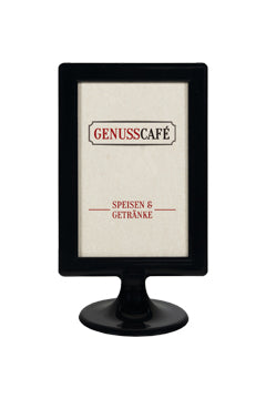 Tischaufsteller aus ABS, schwarz, A6, 1 Stk.