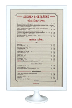 Tischaufsteller, aus ABS, weiß, A4, 1 Stk.