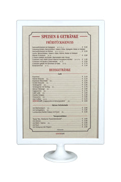 Tischaufsteller, aus ABS, weiß, A5, 1 Stk.