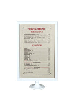 Tischaufsteller aus ABS, weiss, A6, 1 Stk.