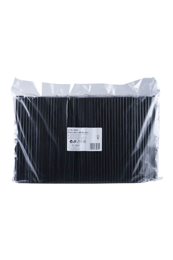 Trinkhalme, PP, wiederverwendbar, schwarz, Ø7mm, 22cm, 500 Stk.