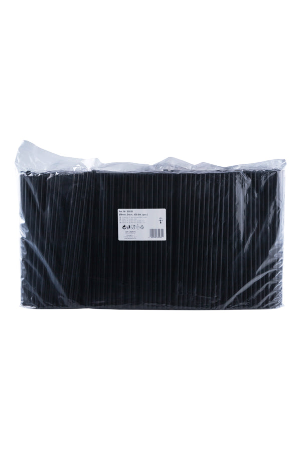 Trinkhalme, PP, wiederverwendbar, schwarz, Ø8mm, 24cm, 500 Stk.