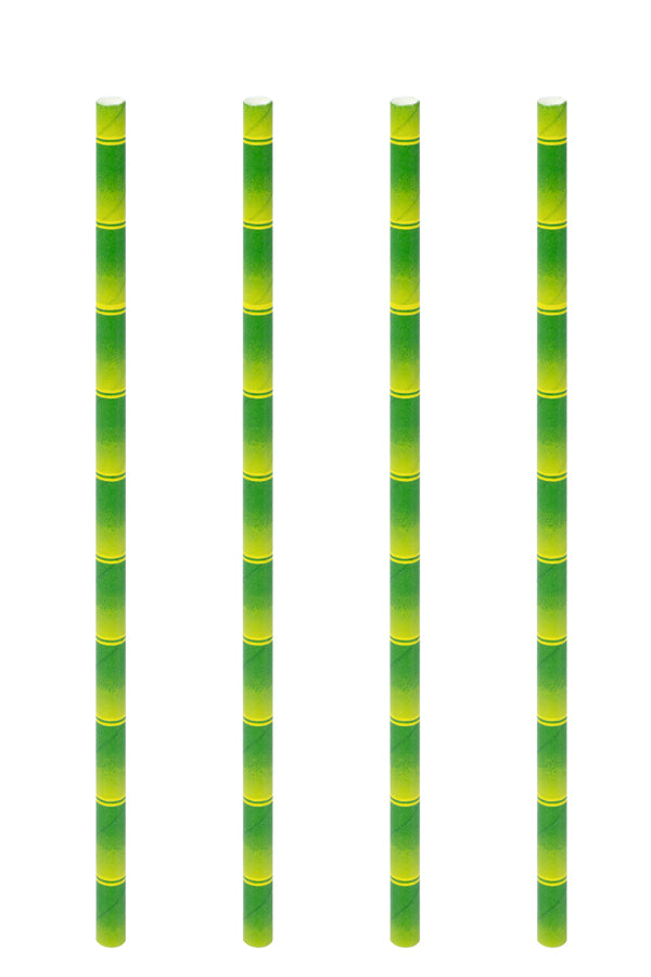 Trinkhalme aus Papier, Bambus-Optik, Ø6mm, 21cm, 100 Stk.