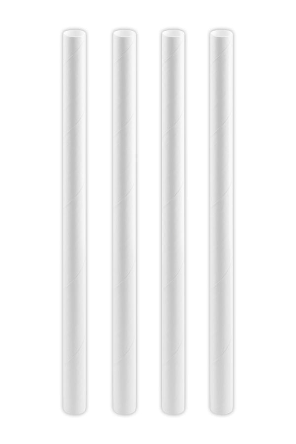 Trinkhalme aus Papier, Bubble Tea, weiß, Ø12mm, 21cm, 50 Stk.