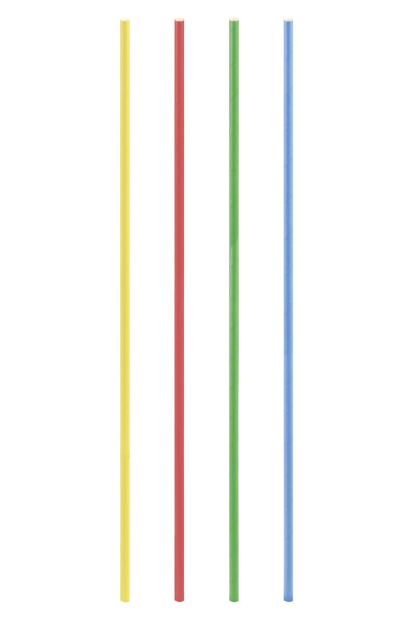 Trinkhalme aus Papier, extra lang, bunt, Ø8mm, 50cm, 50 Stk.