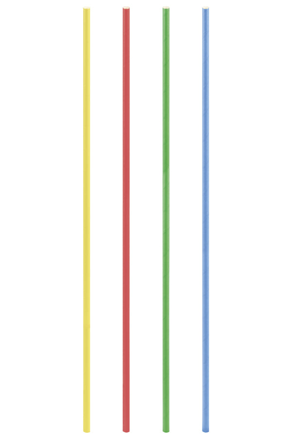 Trinkhalme aus Papier, extra lang, bunt, Ø8mm, 80cm, 50 Stk.