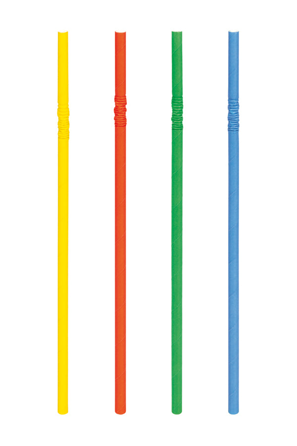 Trinkhalme aus Papier, flexibel, bunt, Ø6mm, 24cm, 20 Stk_1