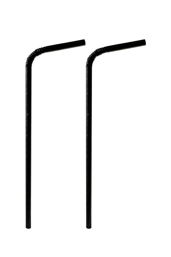 Trinkhalme aus Papier, flexibel, schwarz, Ø6mm, 24cm, 100 Stk.