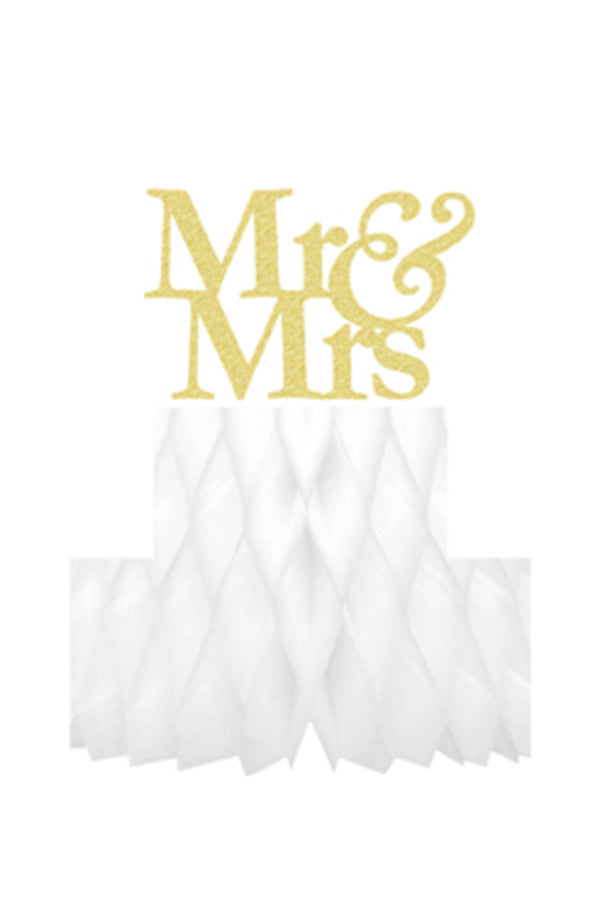 Wabenball "Mr & Mrs" aus Papier, schwer entflammbar, 24cm, 1 Stk