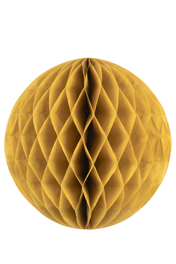 Wabenball aus Papier, schwer entflammbar, gold, Ø35cm, 1 Stk.