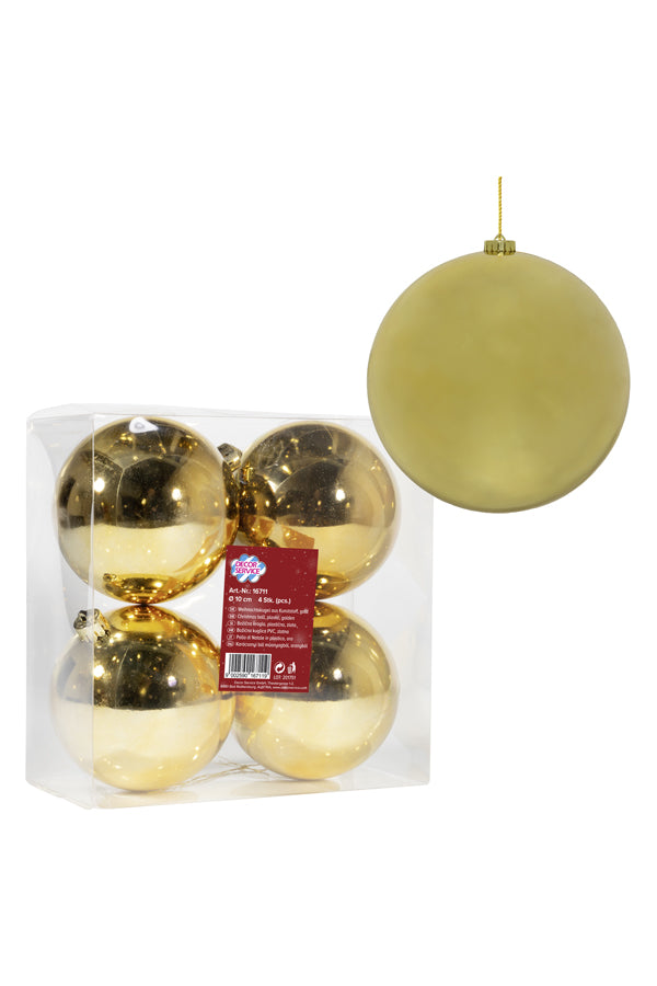 Weihnachtskugeln, aus Kunststoff, gold, Ø10cm, 4 Stk_3