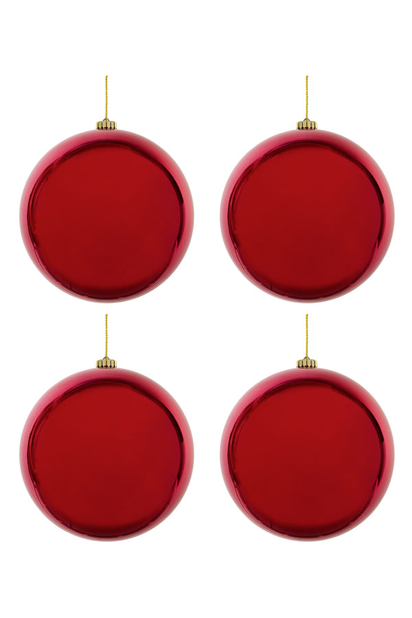 Weihnachtskugeln, aus Kunststoff, rot, Ø10cm, 4 Stk.